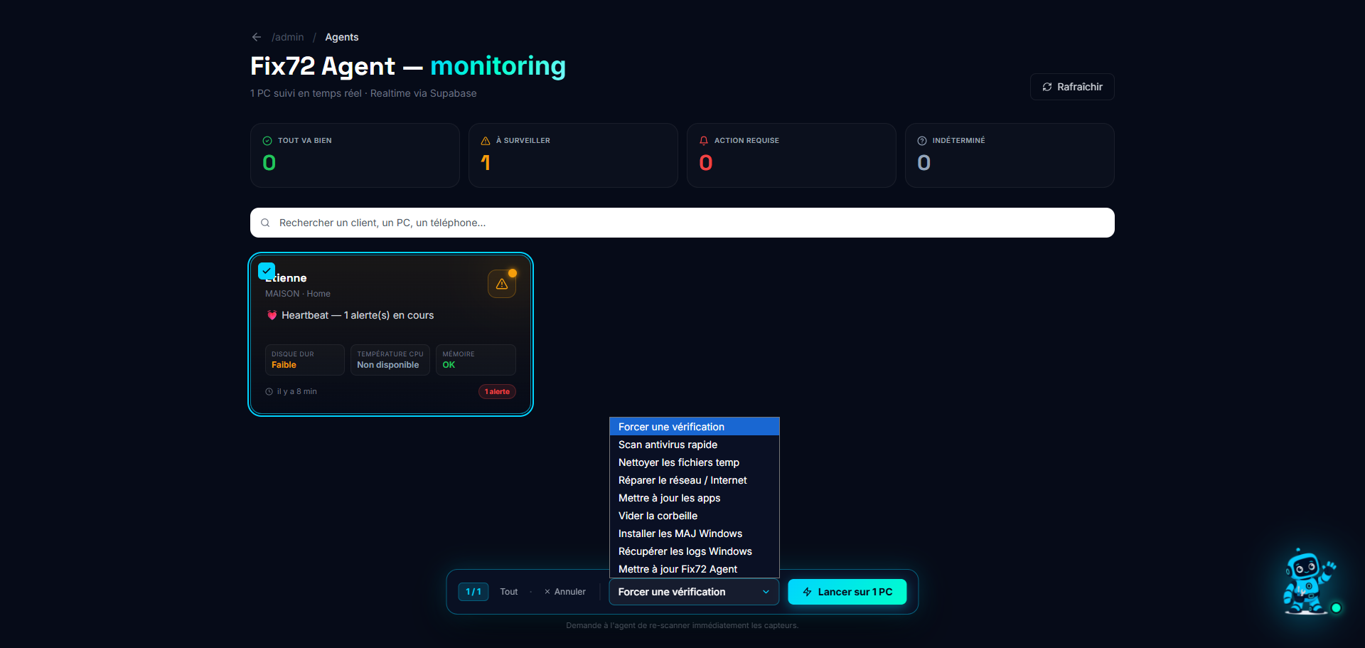 Maintenance de toute la flotte en un clic
